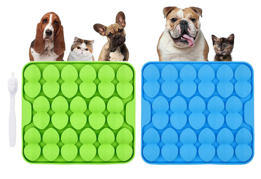 Silicone Leaf Lick Mat (2-Pack) — Slow Feeder for Dogs